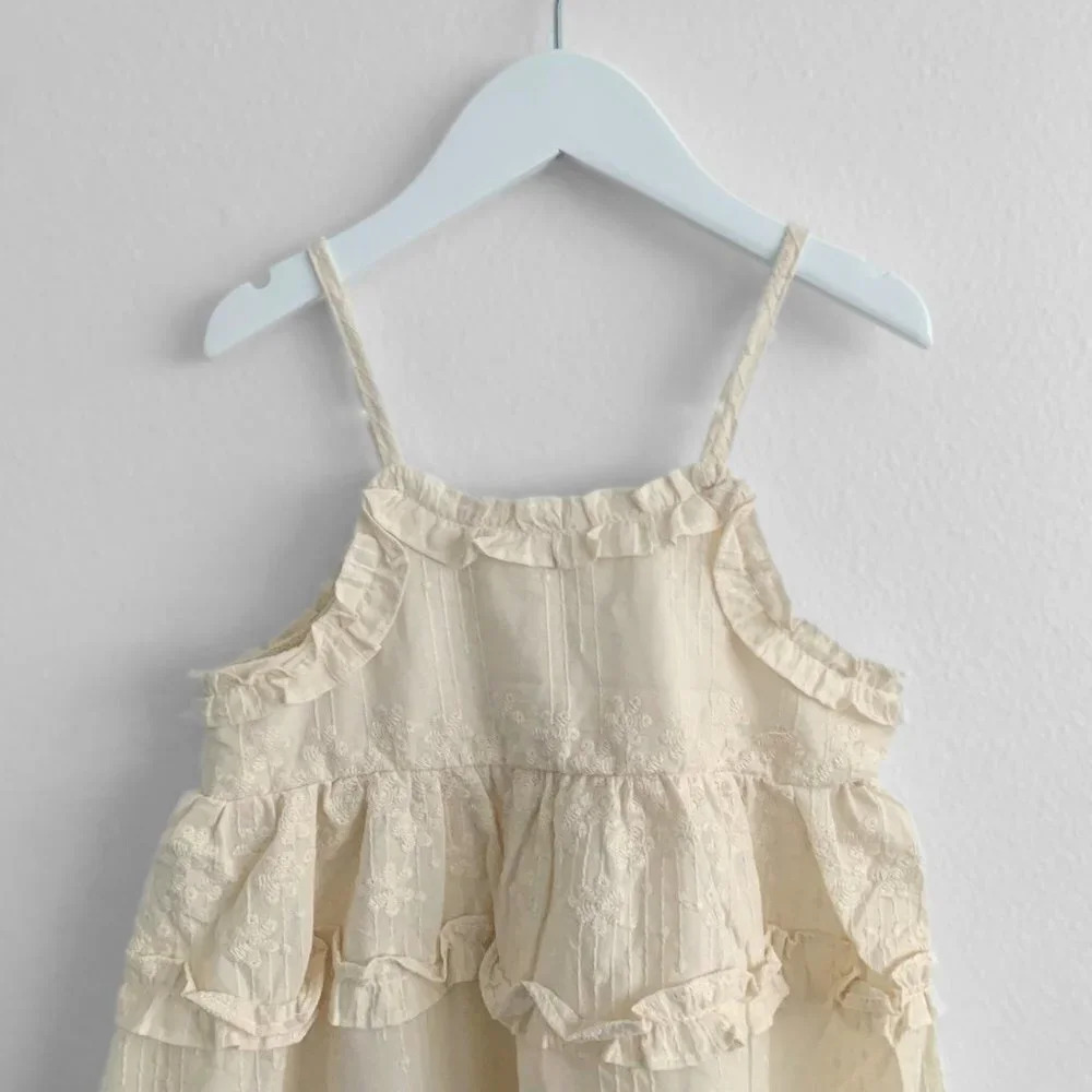 NWT Pretty Little Girls Sun Dress Eyelet Lace Embroidery Bohemian Spring 2T - Picture 3 of 4